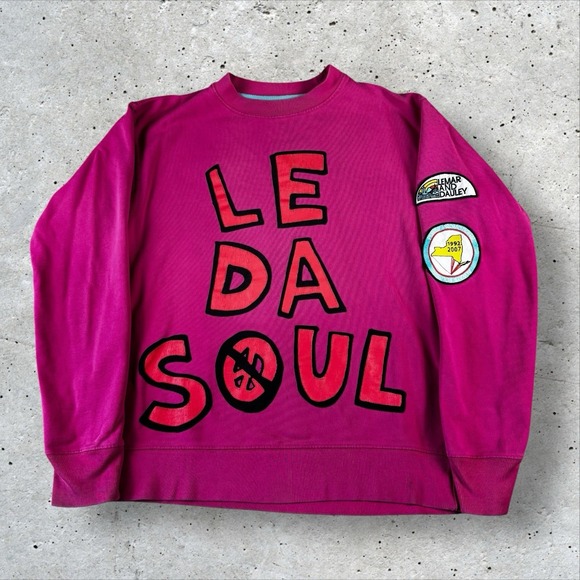 Lemar And Dauley Le Da Soul Crewneck Pink Mens Size M New York Lottery - Picture 1 of 5